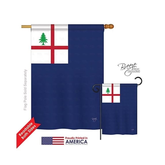Breeze Decor 08179 Historic Bunker Hill 2-Sided Vertical Impression House Flag - 28 x 40 in.
