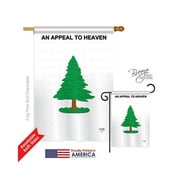 Breeze Decor 08182 Historic Pine Tree 2-Sided Vertical Impression House Flag - 28 x 40 in.