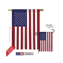 Breeze Decor 08184 Patriotic USA 2-Sided Vertical Impression House Flag - 28 x 40 in.