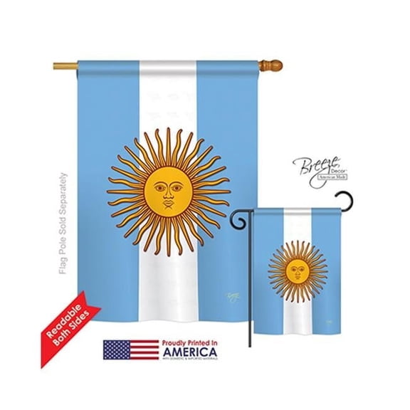 Breeze Decor 08214 Argentina 2-Sided Vertical Impression House Flag - 28 x 40 in.