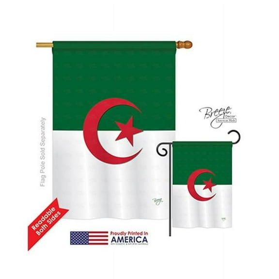 Breeze Decor 08216 Algeria 2-Sided Vertical Impression House Flag - 28 x 40 in.