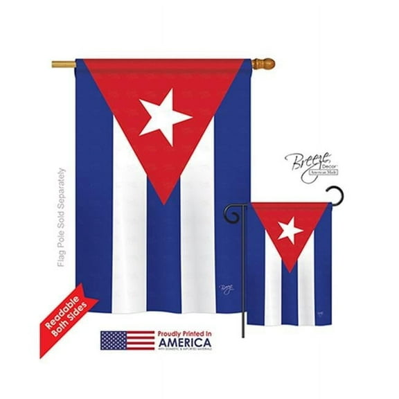 Breeze Decor 08223 Cuba 2-Sided Vertical Impression House Flag - 28 x 40 in.