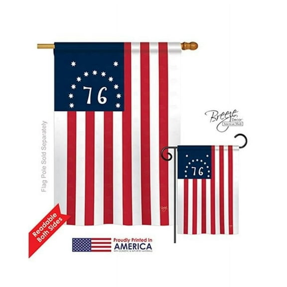 Breeze Decor 08233 Historic Bennington 2-Sided Vertical Impression House Flag - 28 x 40 in.