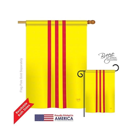 Breeze Decor 08236 South Vietnam 2-Sided Vertical Impression House Flag - 28 x 40 in.