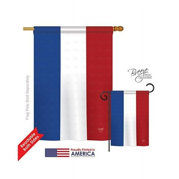 Breeze Decor 08280 Netherlands Country 2-Sided Vertical Impression House Flag - 28 x 40 in.