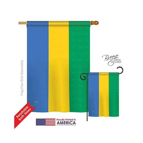 Breeze Decor 08294 Gabon 2-Sided Vertical Impression House Flag - 28 x 40 in.