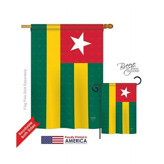 Breeze Decor 08303 Togo 2-Sided Vertical Impression House Flag - 28 x 40 in.