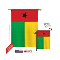 Breeze Decor 08308 Guinea Bissau 2-Sided Vertical Impression House Flag - 28 x 40 in.