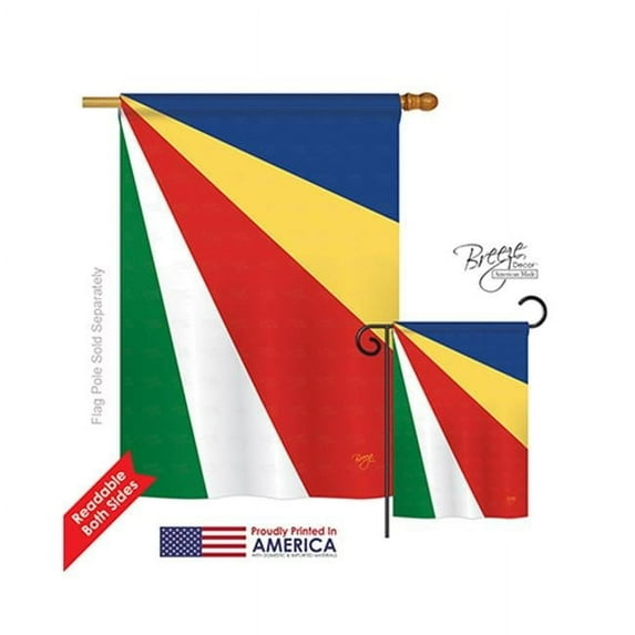 Breeze Decor 08316 Seychelles 2-Sided Vertical Impression House Flag - 28 x 40 in.