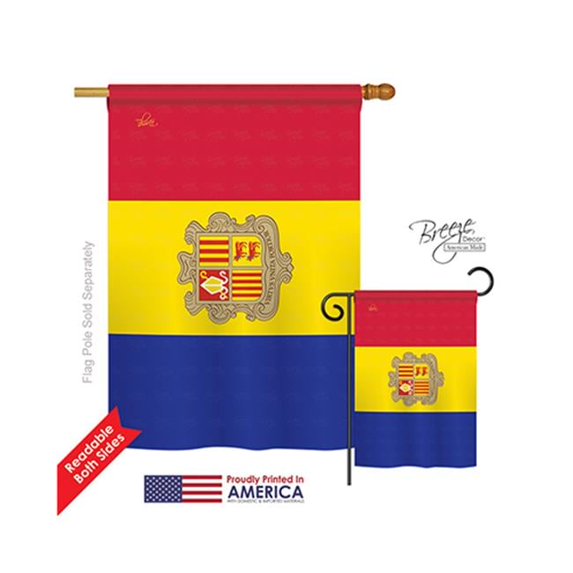 Breeze Decor 08319 Andorra 2-Sided Vertical Impression House Flag - 28 x 40 in.