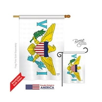 Breeze Decor 08334 US Virgin Islands 2-Sided Vertical Impression House Flag - 28 x 40 in.