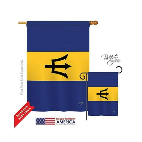 Breeze Decor 08342 Barbados 2-Sided Vertical Impression House Flag - 28 x 40 in.