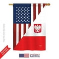 thumbnail image 1 of Breeze Decor 08379 US Polish Friendship 2-Sided Vertical Impression House Flag - 28 x 40 in., 1 of 4