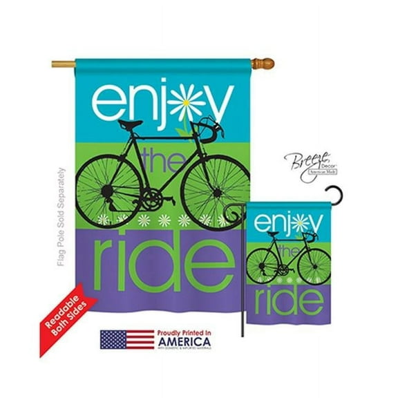Breeze Decor 09040 Sports Bike Ride 2-Sided Vertical Impression House Flag - 28 x 40 in.