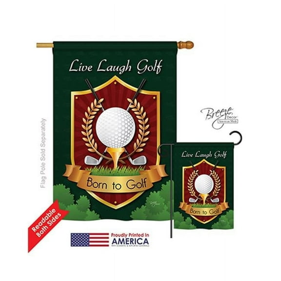 Breeze Decor 09042 Sports Live, Laugh, Golf 2-Sided Vertical Impression House Flag - 28 x 40 in.