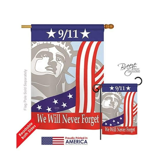 Breeze Decor 11060 Patriotic 42624 2-Sided Vertical Impression House Flag - 28 x 40 in.