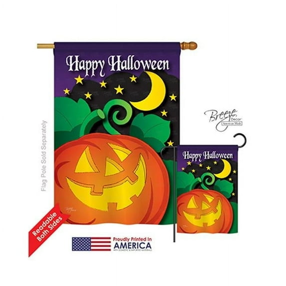 Breeze Decor 12052 Halloween Halloween Night 2-Sided Vertical Impression House Flag - 28 x 40 in.