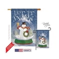 thumbnail image 1 of Breeze Decor 14101 Christmas Snow Globe Snowman 2-Sided Vertical Impression House Flag - 28 x 40 in., 1 of 2