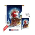 thumbnail image 1 of Breeze Decor 14106 Christmas Chimney Santa 2-Sided Vertical Impression House Flag - 28 x 40 in., 1 of 1