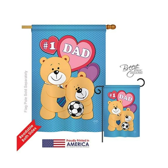Breeze Decor 15036 Love Dad 2-Sided Vertical Impression House Flag - 28 x 40 in.