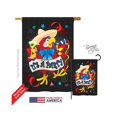 thumbnail image 1 of Breeze Decor 15040 Party & Celebratio Its a Party Parrot 2-Sided Vertical Impression House Flag - 28 x 40 in., 1 of 2