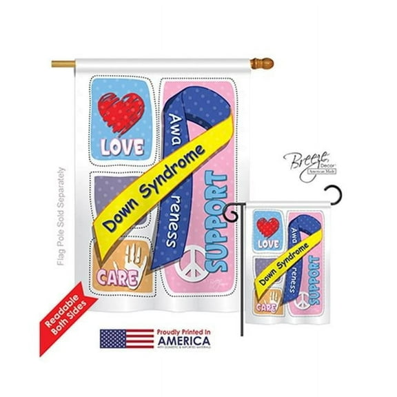 Breeze Decor 15088 Down Syndrome 2-Sided Vertical Impression House Flag - 28 x 40 in.