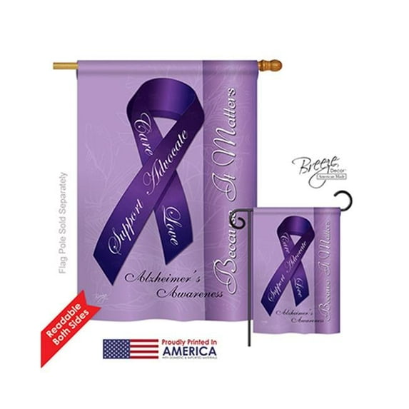 Breeze Decor 15093 Alzheimers 2-Sided Vertical Impression House Flag - 28 x 40 in.