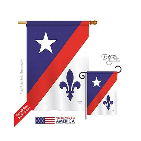 Breeze Decor 18007 Mardi Gras Franco American 2-Sided Vertical Impression House Flag - 28 x 40 in.