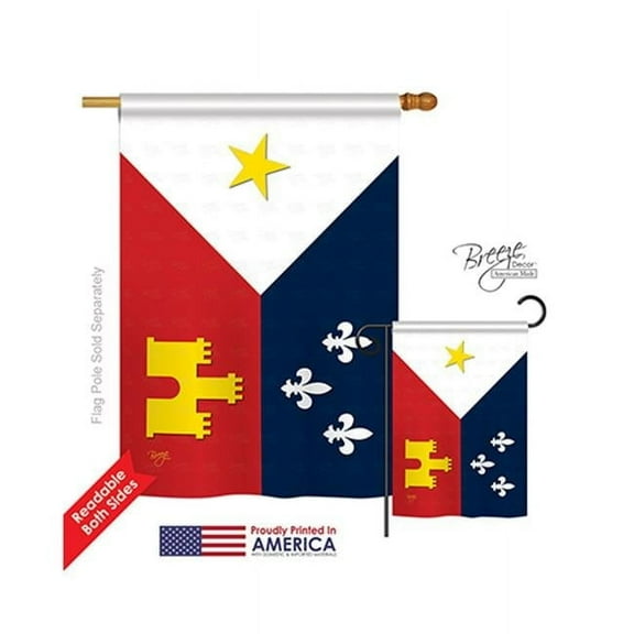 Breeze Decor 18008 Mardi Gras Acadiana 2-Sided Vertical Impression House Flag - 28 x 40 in.