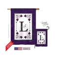 thumbnail image 1 of Breeze Decor 30012 Classic L Monogram 2-Sided Vertical Impression House Flag - 28 x 40 in., 1 of 7