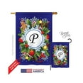 thumbnail image 1 of Breeze Decor 30094 Winter P Monogram 2-Sided Vertical Impression House Flag - 28 x 40 in., 1 of 7