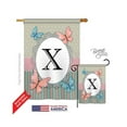 thumbnail image 1 of Breeze Decor 30154 Butterflies X Monogram 2-Sided Vertical Impression House Flag - 28 x 40 in., 1 of 7