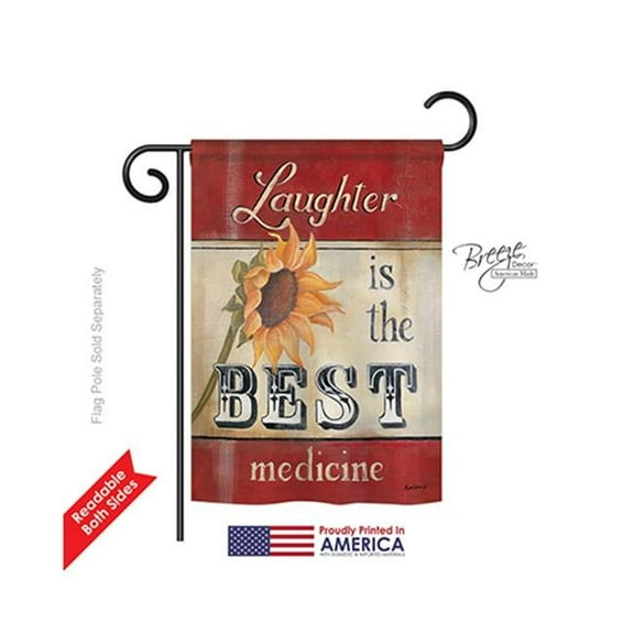 Breeze Decor 50057 Welcome Laughter is the Best Medicine 2-Sided Impression Garden Flag - 13 x 18.5 in.