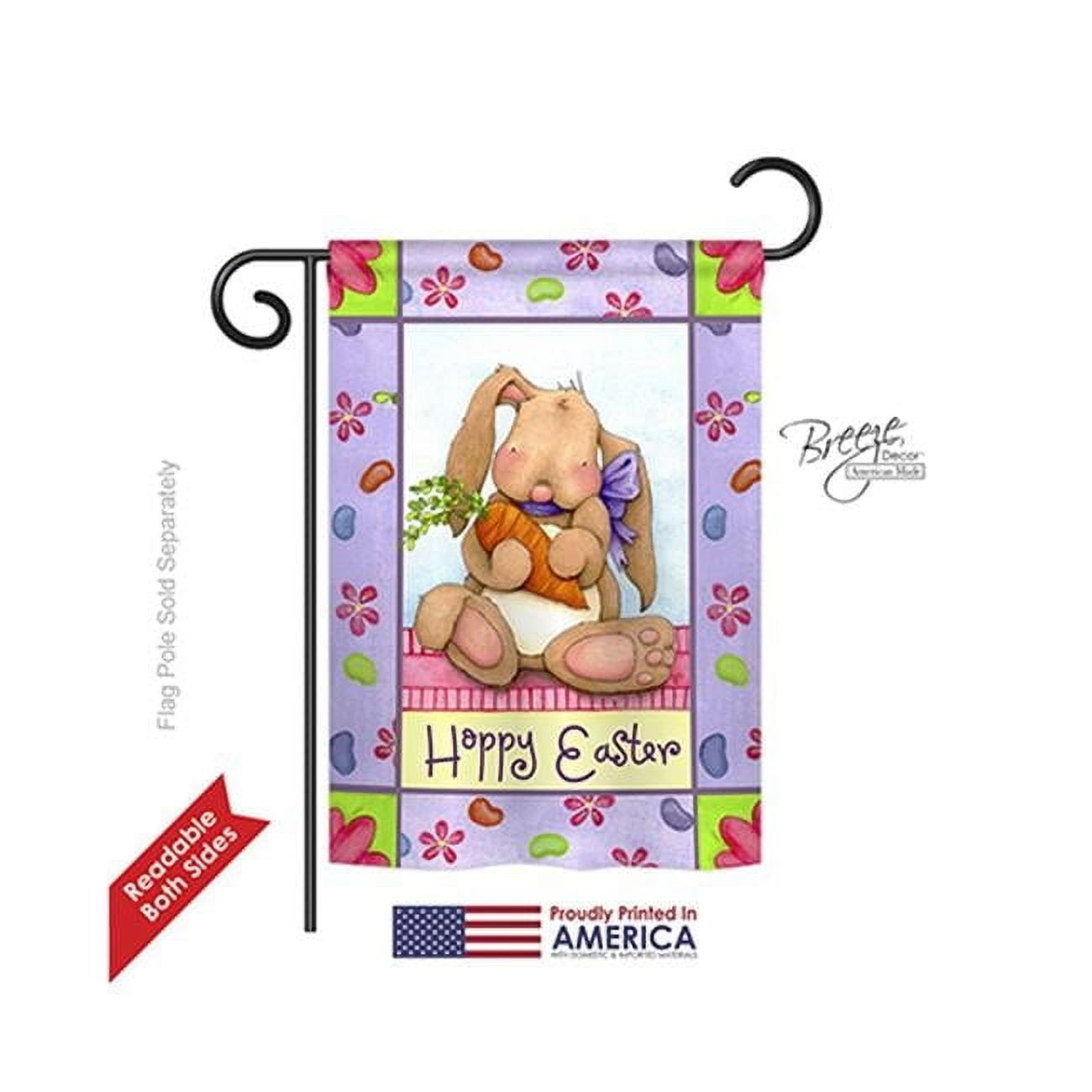 Spring Easter Bunny Polyester Garden Flag with Sleeve