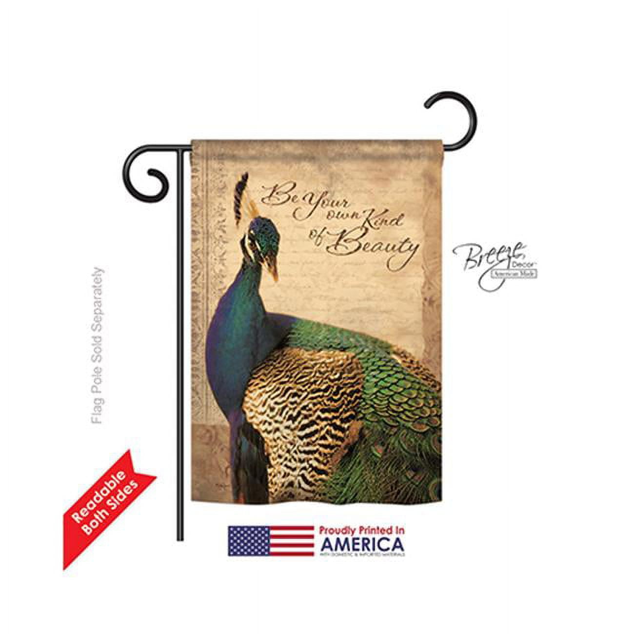 Multi-Color Polyester Peacock Garden Flag with Sleeve