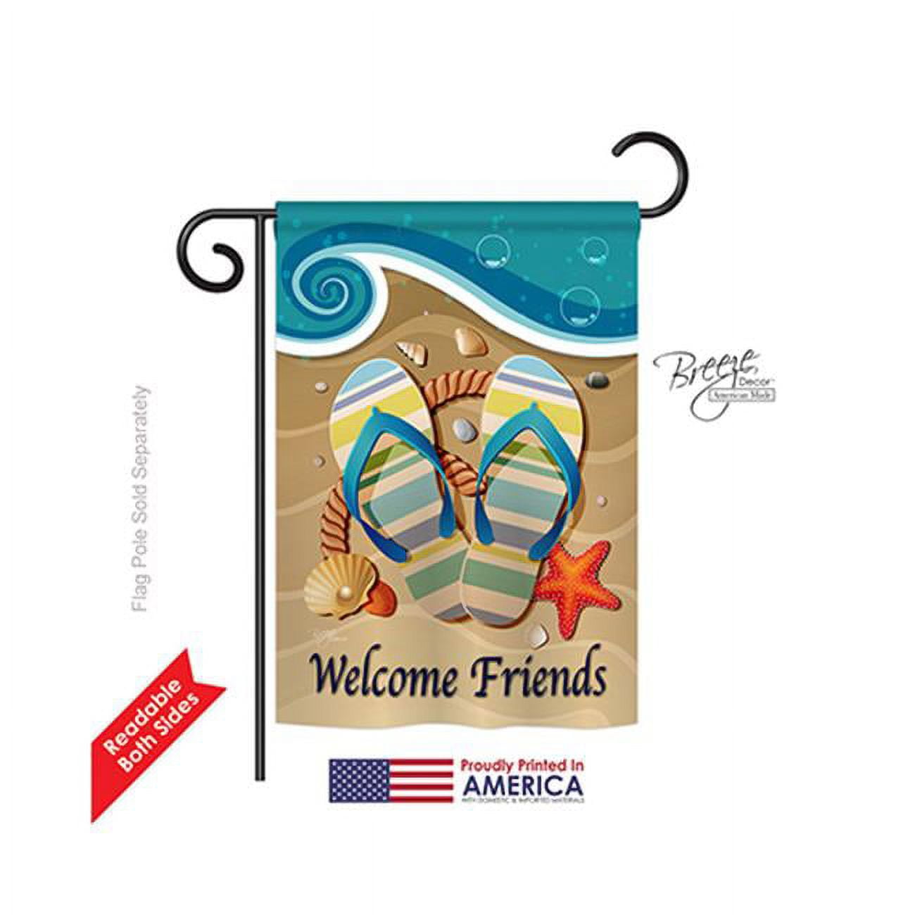 Summer Sunny Friends Multicolor Polyester Garden Flag