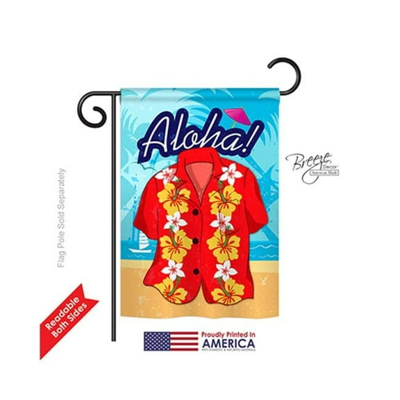 Breeze Decor 56072 Summer Paradise Shirt 2-Sided Impression Garden Flag - 13 x 18.5 in.