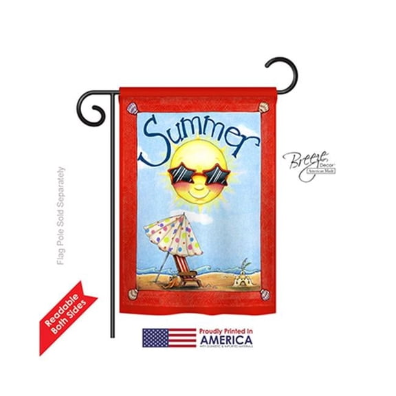 Breeze Decor 56074 Summer Fun in Summer 2-Sided Impression Garden Flag - 13 x 18.5 in.