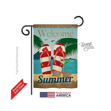 Breeze Decor 56075 Summer Welcome Summer 2-Sided Impression Garden Flag - 13 x 18.5 in.