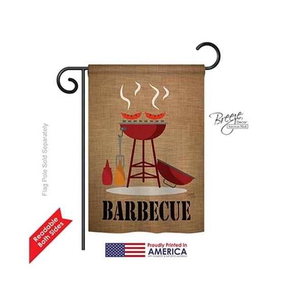Breeze Decor 56076 Summer Barbecue 2-Sided Impression Garden Flag - 13 x 18.5 in.