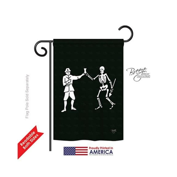 Breeze Decor 57040 Pirate Bartholomew Roberts 2-Sided Impression Garden Flag - 13 x 18.5 in.