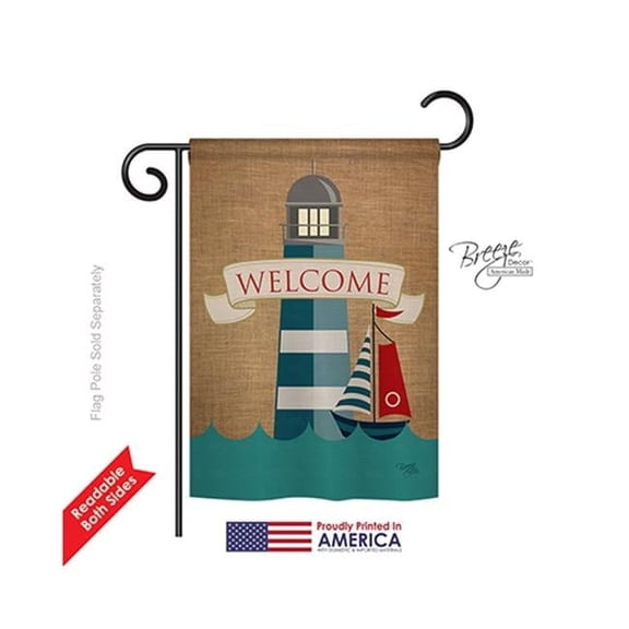 Breeze Decor 57046 Beach & Nautical Lighthouse & Sailboat 2-Sided Impression Garden Flag - 13 x 18.5 in.