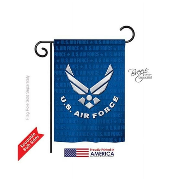 Breeze Decor 58053 Military US Air Force 2-Sided Impression Garden Flag - 13 x 18.5 in.