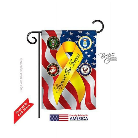 Breeze Decor 58060 Military Support Our Troops Freedom 2-Sided Impression Garden Flag - 13 x 18.5 in.