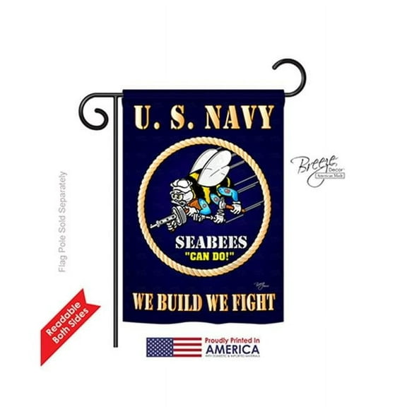 Breeze Decor 58071 Military Sea Bees 2-Sided Impression Garden Flag - 13 x 18.5 in.