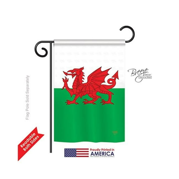 Breeze Decor 58084 Wales 2-Sided Impression Garden Flag - 13 x 18.5 in.