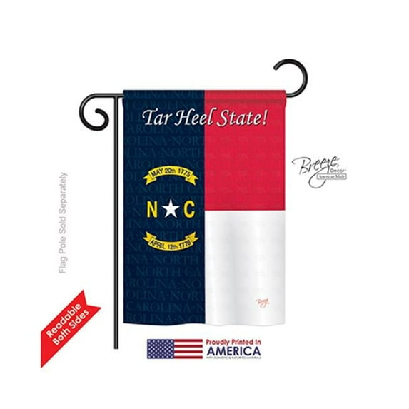 Breeze Decor 58087 States North Carolina 2-Sided Impression Garden Flag - 13 x 18.5 in.
