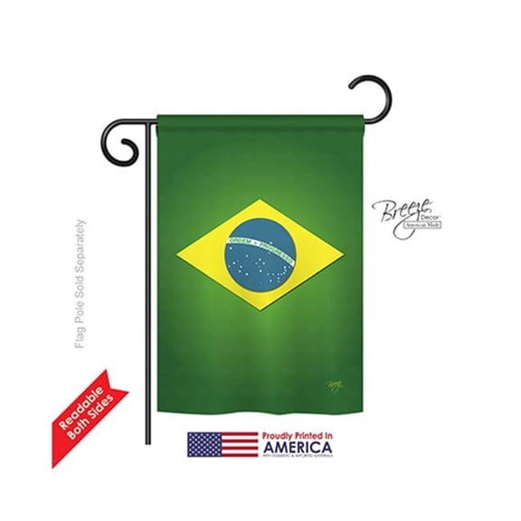 Breeze Decor 58090 Brazil 2-Sided Impression Garden Flag - 13 x 18.5 in.
