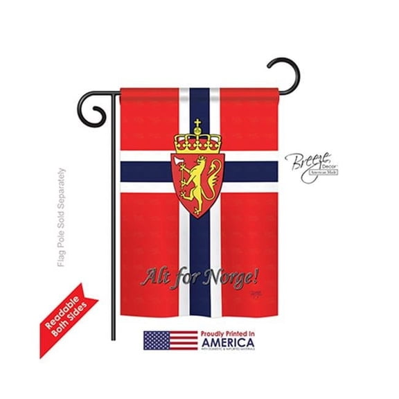 Breeze Decor 58092 Norway 2-Sided Impression Garden Flag - 13 x 18.5 in.