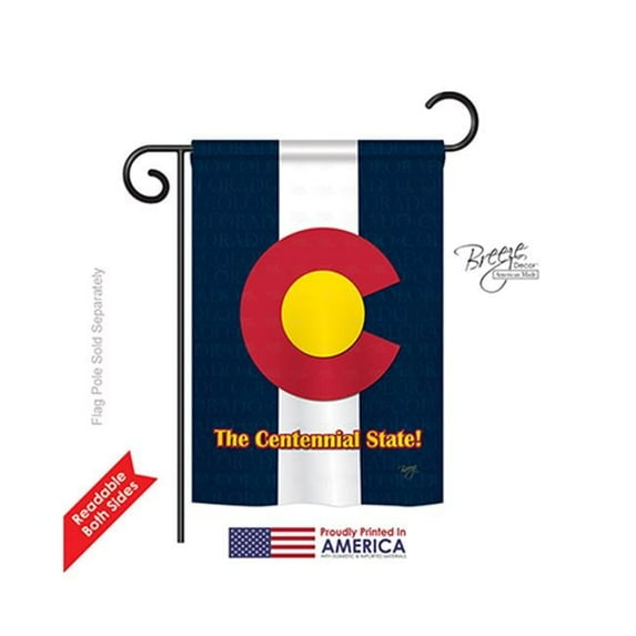 Breeze Decor 58104 States Colorado 2-Sided Impression Garden Flag - 13 x 18.5 in.